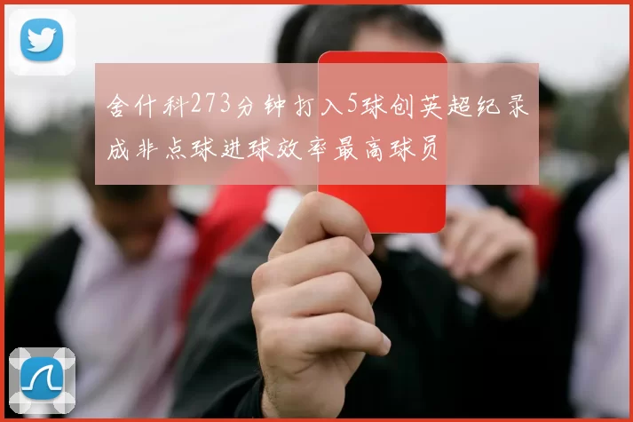 舍什科273分钟打入5球创英超纪录成非点球进球效率最高球员